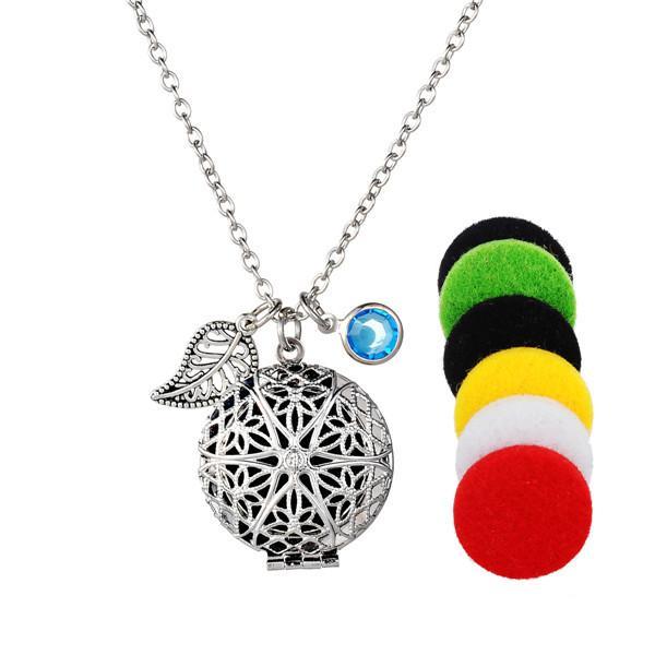 Silver Bronze Plated Leaf Healing Necklace